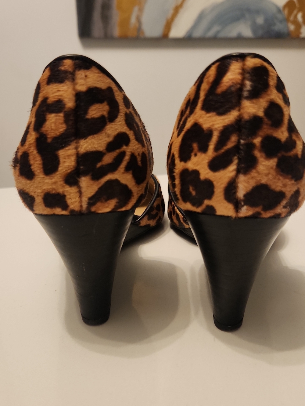 Franco Sarto Leopard Print Wedge Pumps - Picture 4 of 8